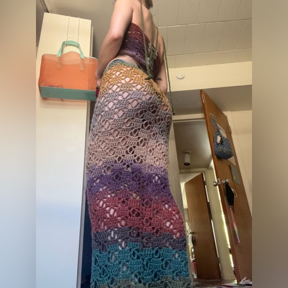 Handmade Crochet Roses Skirt Set - Picture 2 of 10